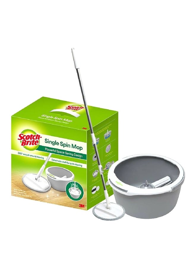 Scotch Brite Space-Saving Spin Dry Mop Bucket Set for Floor Cleaning Grey 4 Liter XA006515267