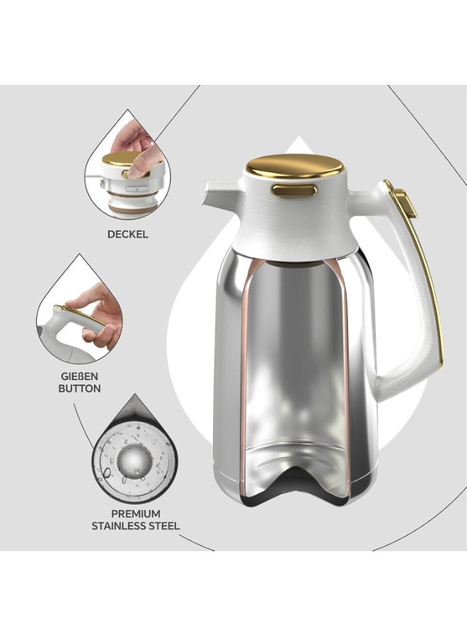 IDEUS 304 Stainless Steel Coffee Pot, Thermos, Large Capacity Teapot, Gift, 2L/67.64oz - Image 3