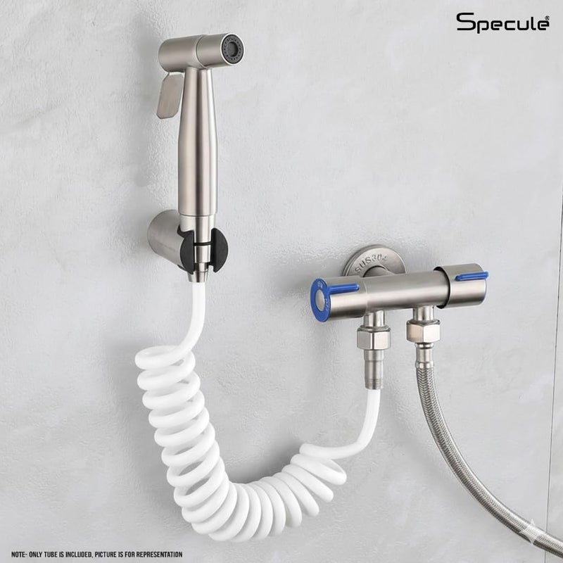 Specule Spring Ultra Flexible Shower Hose Pipe | Multipurpose Jet Spray Tube for Hand Shower & Health Faucet | Durable Spring Tube Design | Hand Shower Pipe (White) - Image 2