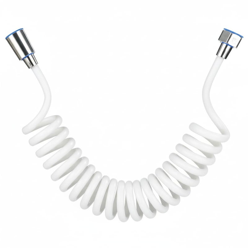 Specule Spring Ultra Flexible Shower Hose Pipe | Multipurpose Jet Spray Tube for Hand Shower & Health Faucet | Durable Spring Tube Design | Hand Shower Pipe (White) - Image 1