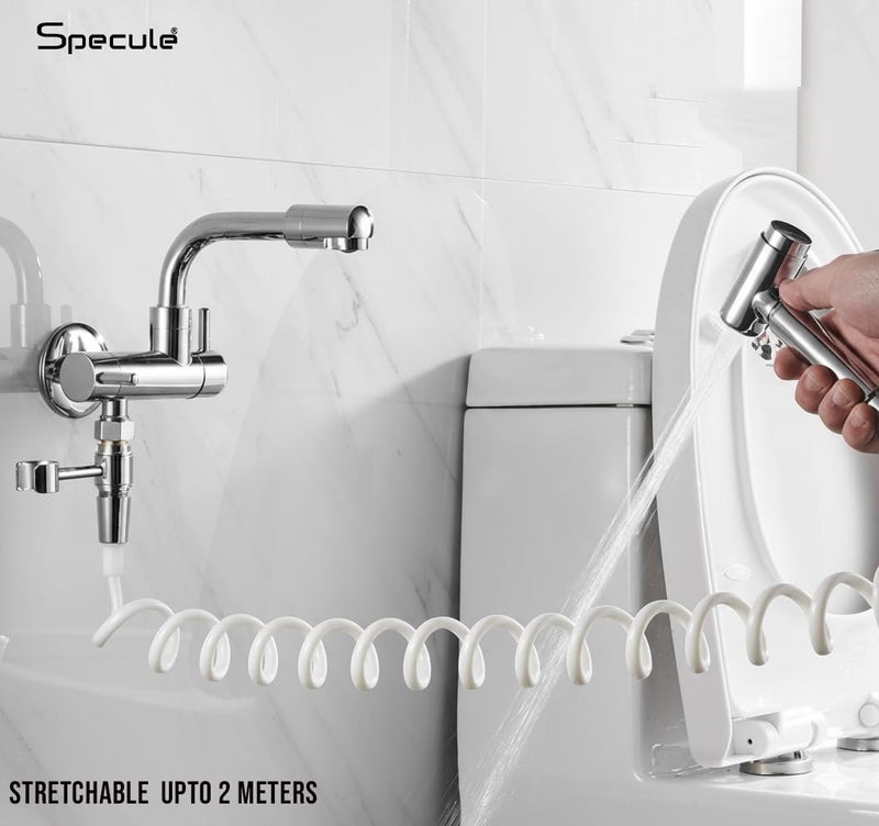 Specule Spring Ultra Flexible Shower Hose Pipe | Multipurpose Jet Spray Tube for Hand Shower & Health Faucet | Durable Spring Tube Design | Hand Shower Pipe (White) - Image 4