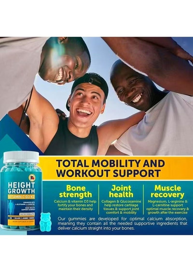 BIYODE Height Gummies to Grow Taller Height Growth Maximizer with Calcium for Bone Strength Natural Get Taller Supplement to Increase Bone Growth Free of Growth Hormone - Image 3