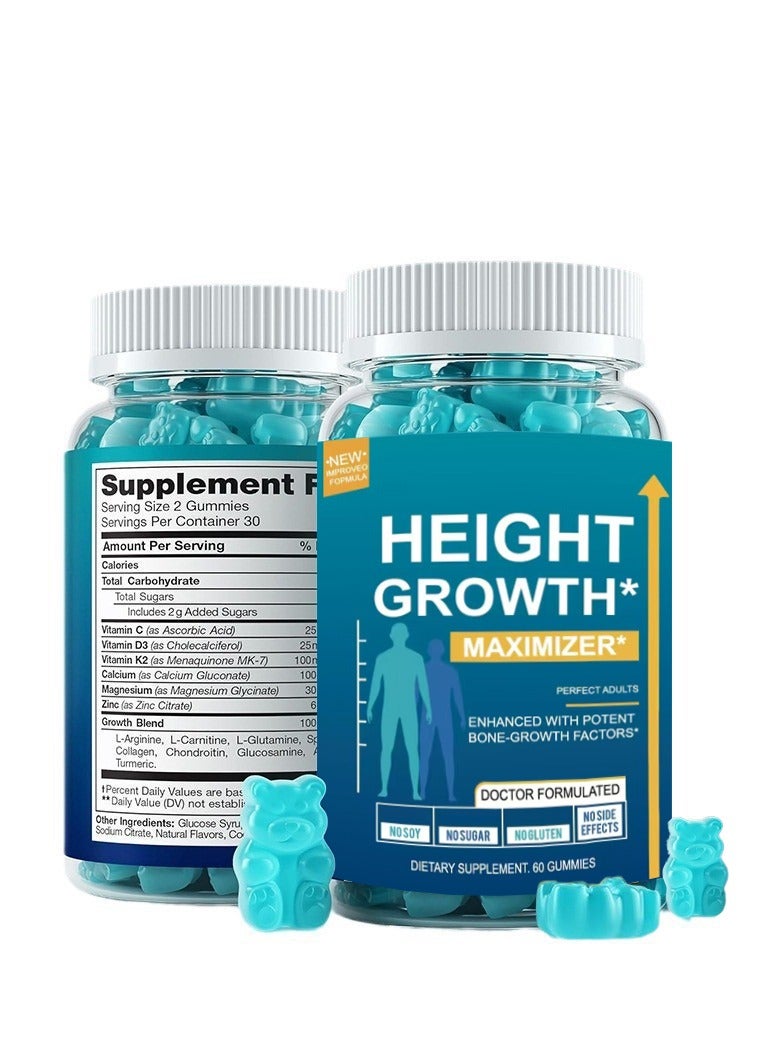 BIYODE Height Gummies to Grow Taller Height Growth Maximizer with Calcium for Bone Strength Natural Get Taller Supplement to Increase Bone Growth Free of Growth Hormone - Image 1