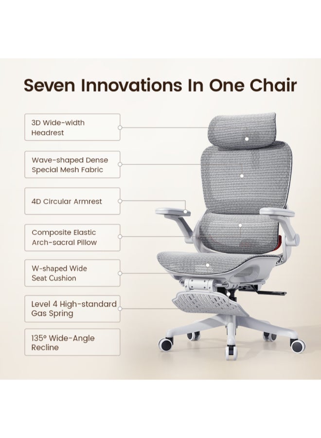 SIHOO B100-pro-102 Ergonomic Office Chair with 3D Headrest, 4D Armrest, 135° Relycing Angle  Use for Home / Office / Gaming - Image 2