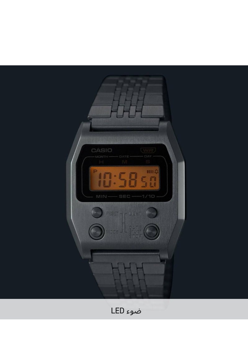 Casio New Classic Stainless Steel Digital Watch for Unisex A1100D-1DF - Image 2