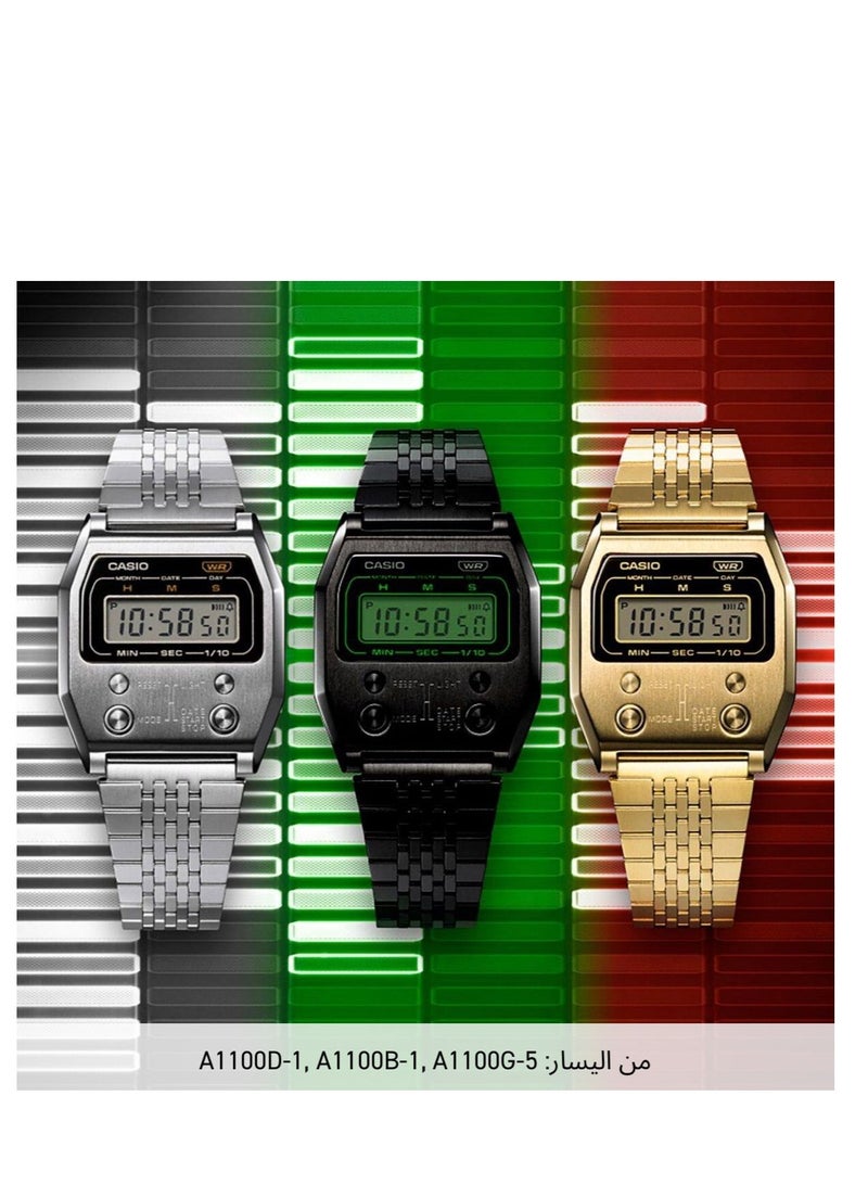 Casio New Classic Stainless Steel Digital Watch for Unisex A1100D-1DF - Image 4