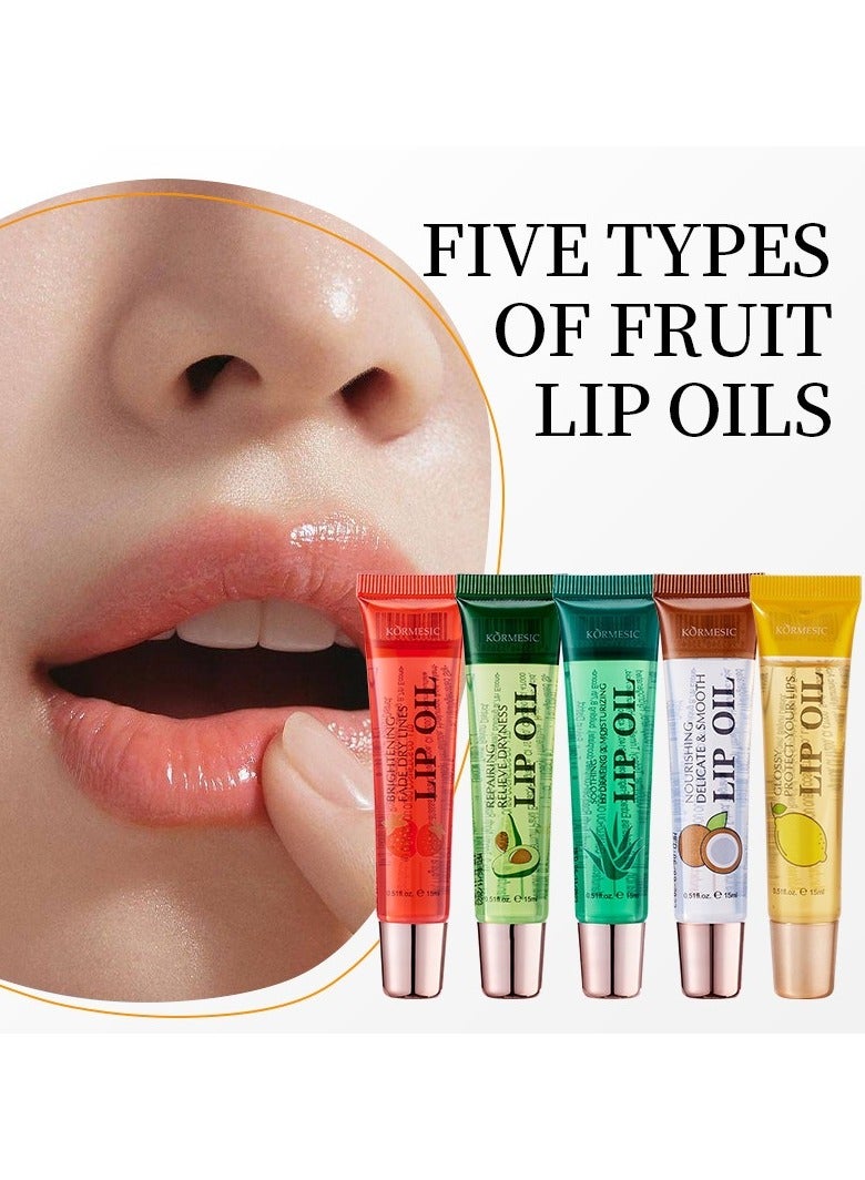 Kormesic 2pcs Strawberry Hydrating Lip Oil 15ml - Brightening & Moisturizing - Image 2