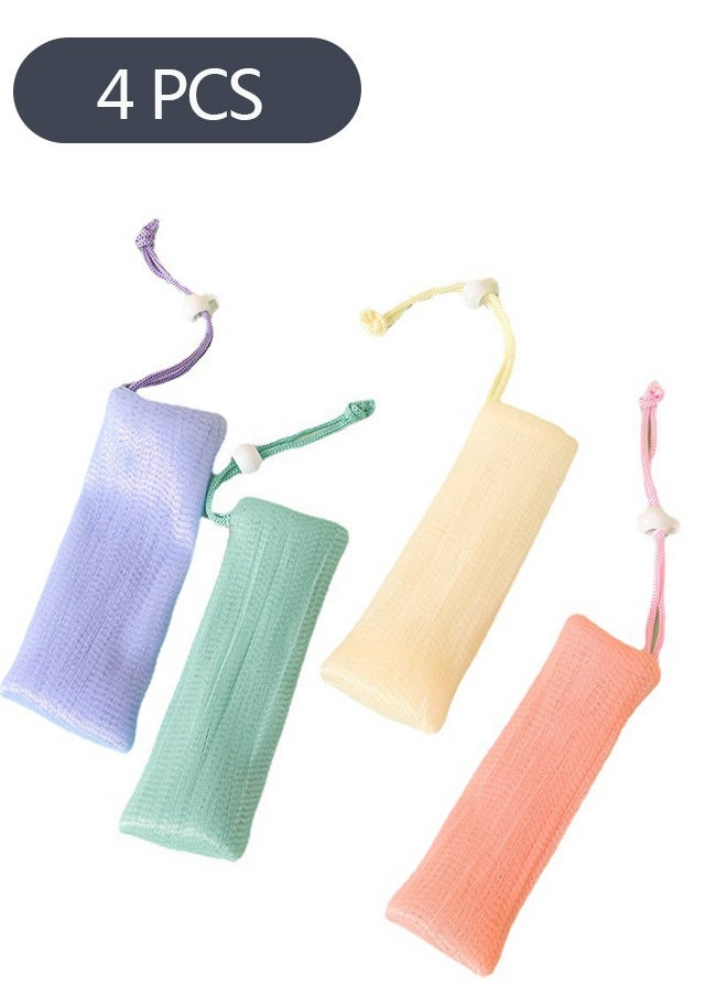 Ant 4-Piece Exfoliating Mesh Soap Pouch, Soap Bags for Shower, Mesh Soap Bag Bubble Foam Net for Body Facial Cleaning Tool  - Image 1