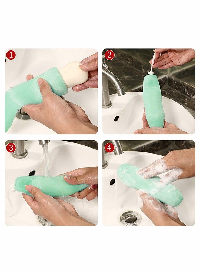 Ant 4-Piece Exfoliating Mesh Soap Pouch, Soap Bags for Shower, Mesh Soap Bag Bubble Foam Net for Body Facial Cleaning Tool  - Image 3
