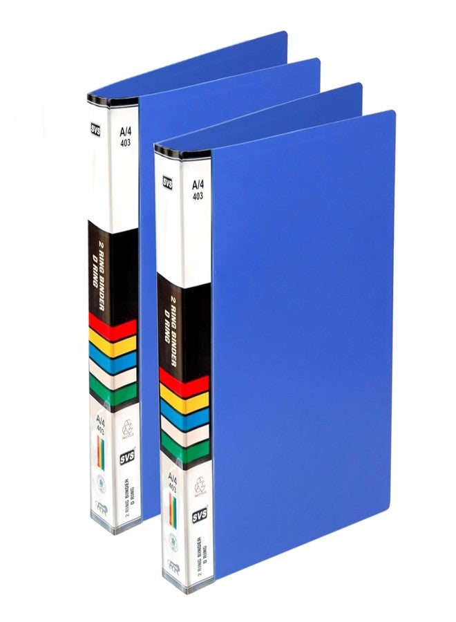TULMAN 2 Pack A4 Ring Binder File | Tough & Durable 2D A4 Size Box Board File for Certificates, Documents, Papers, Office, School & Home Use | Strong Document Holder & Organizer (Blue) - Image 1