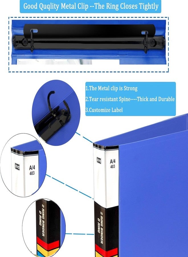 TULMAN 2 Pack A4 Ring Binder File | Tough & Durable 2D A4 Size Box Board File for Certificates, Documents, Papers, Office, School & Home Use | Strong Document Holder & Organizer (Blue) - Image 5