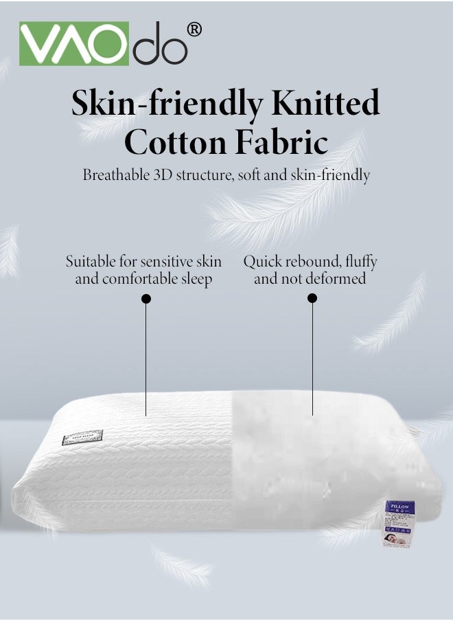 Pillow Core Soft and Supportive Down Velvet Bed Pillow Suitable for Side and Back Sleepers Made of Skin-Friendly Cotton Fabric Breathable Pillow Core
