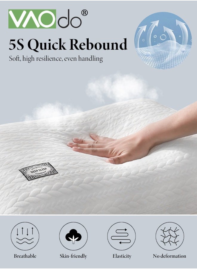 Pillow Core Soft and Supportive Down Velvet Bed Pillow Suitable for Side and Back Sleepers Made of Skin-Friendly Cotton Fabric Breathable Pillow Core