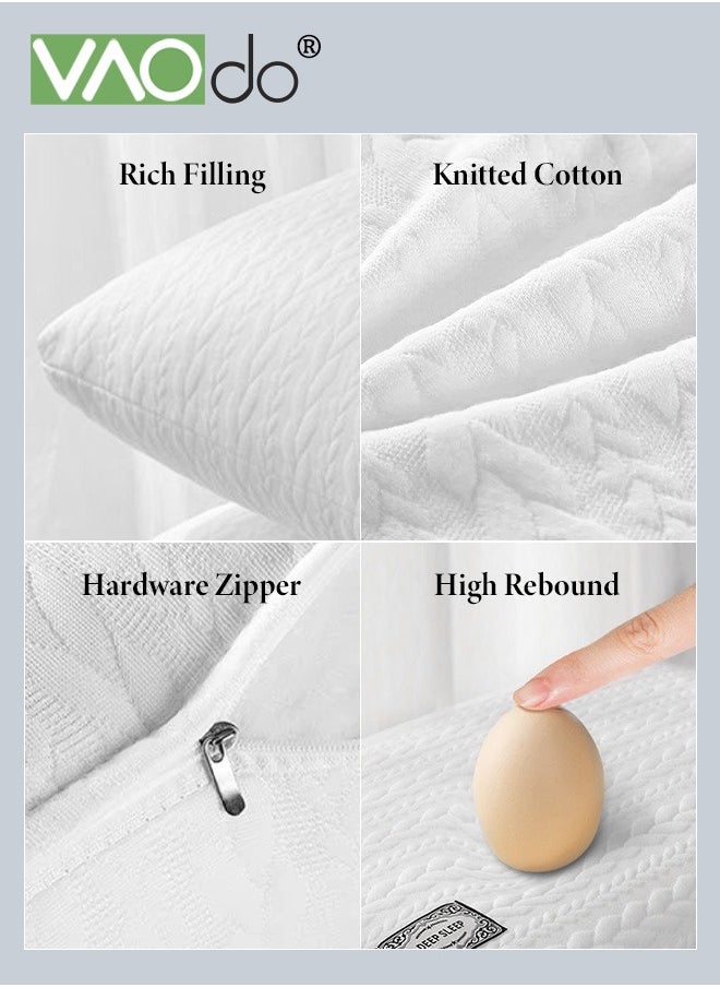Pillow Core Soft and Supportive Down Velvet Bed Pillow Suitable for Side and Back Sleepers Made of Skin-Friendly Cotton Fabric Breathable Pillow Core