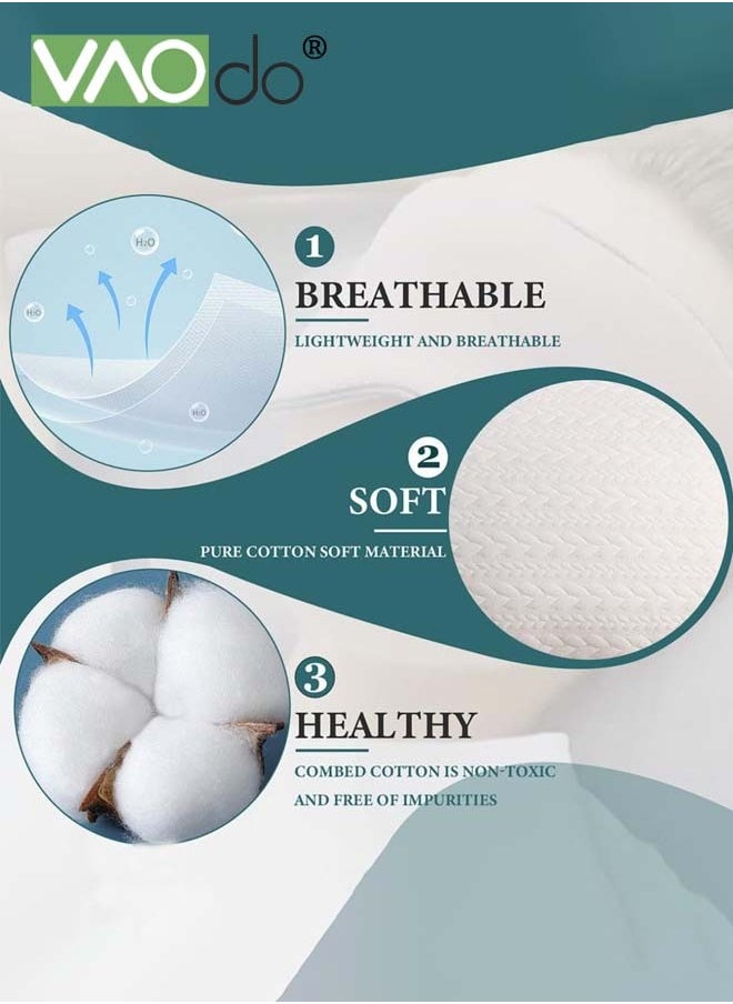 Pillow Core Soft and Supportive Down Velvet Bed Pillow Suitable for Side and Back Sleepers Made of Skin-Friendly Cotton Fabric Breathable Pillow Core