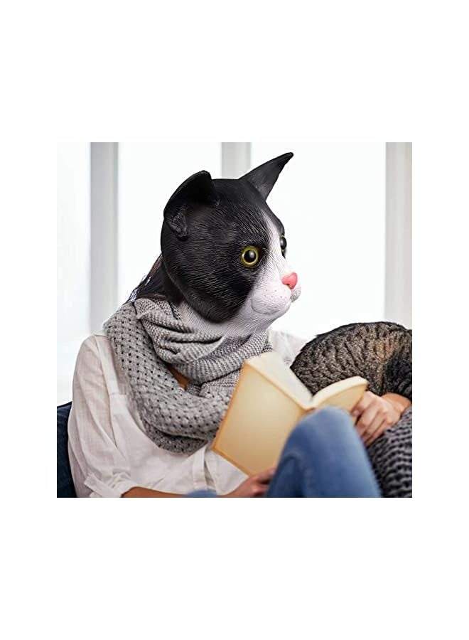 Cat Head Mask for Adult, Halloween Novelty Cat Mask Costume for Masquerade Cosplay Party - Image 4