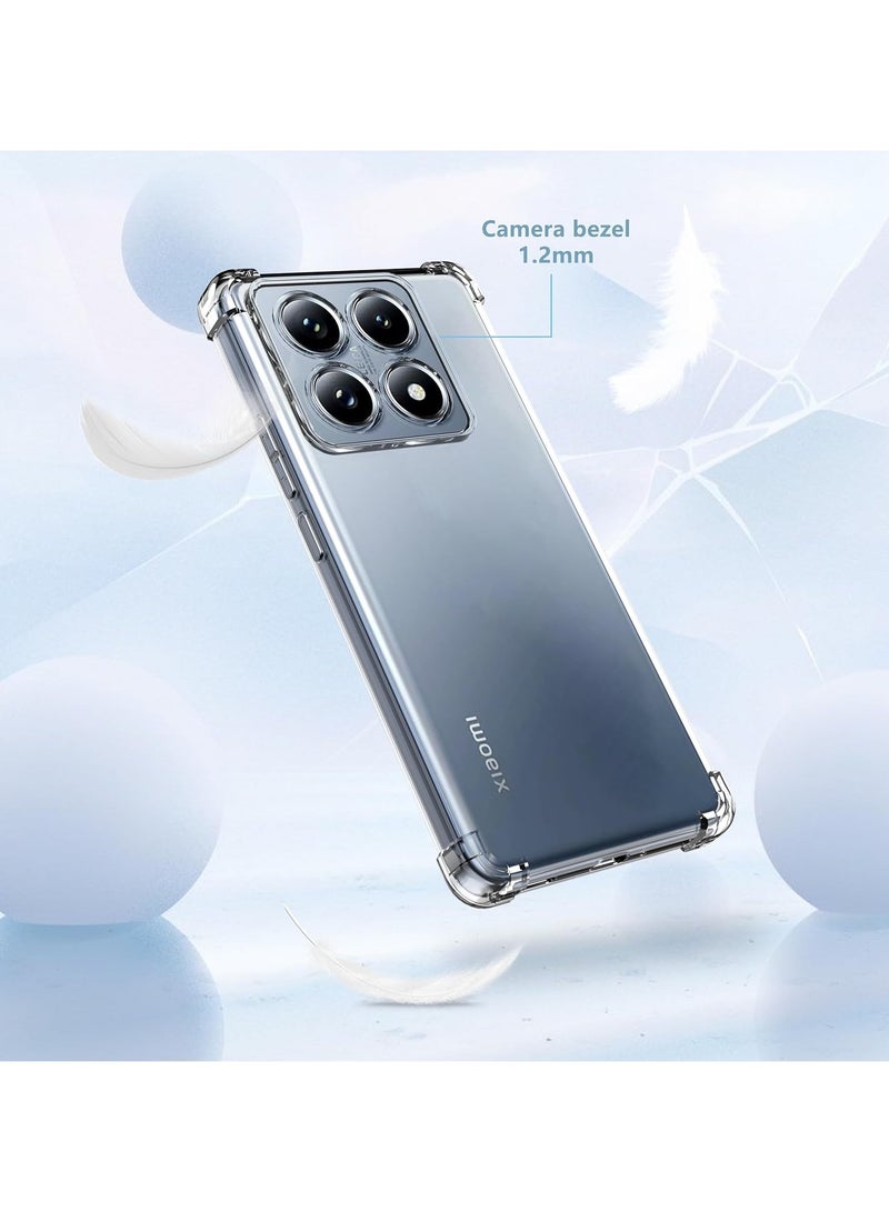 Case for Xiaomi 14T Pro 5G Clear Transparent Cover Soft Flexible TPU Back Cover with Reinforced Bumper Corner for Xiaomi 14T Pro 5G - Image 5
