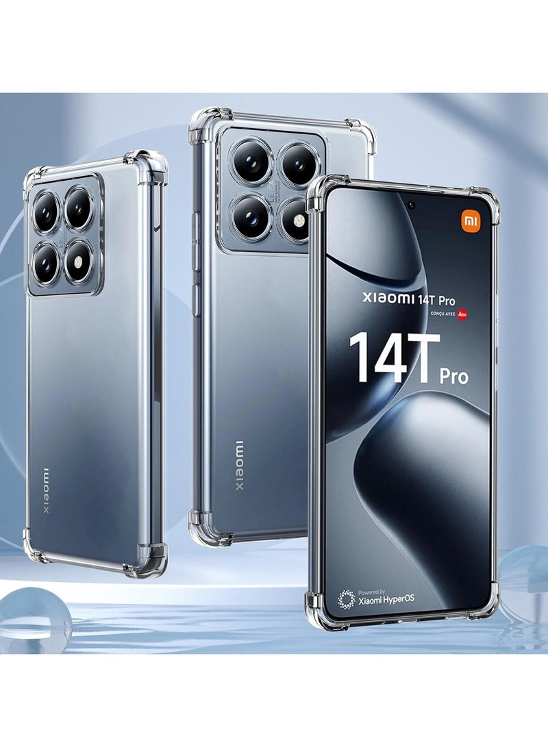 Case for Xiaomi 14T Pro 5G Clear Transparent Cover Soft Flexible TPU Back Cover with Reinforced Bumper Corner for Xiaomi 14T Pro 5G - Image 4
