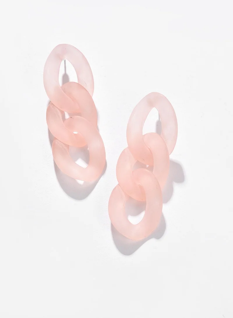 سوهي أقراط وردية عصرية صناعية متدلية مجوهرات