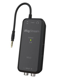 IK Multimedia IK Multimedia iRig Stream Solo - واجهة صوتية للبث المباشر مع مدخل RCA ستيريو ومخرج سماعة رأس مقاس 1/8 بوصة - iOS/Android  - Image 1