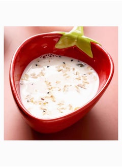 Y&D Ceramic Salad Bowl Cereal Pasta Bowls Strawberry Shaped for Soup Fruits Dish Kids Food Container, Decorative Fruit Dessert Tableware  - Image 3