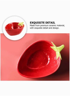 Y&D Ceramic Salad Bowl Cereal Pasta Bowls Strawberry Shaped for Soup Fruits Dish Kids Food Container, Decorative Fruit Dessert Tableware  - Image 5