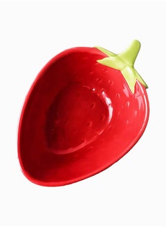 Y&D Ceramic Salad Bowl Cereal Pasta Bowls Strawberry Shaped for Soup Fruits Dish Kids Food Container, Decorative Fruit Dessert Tableware  - Image 1