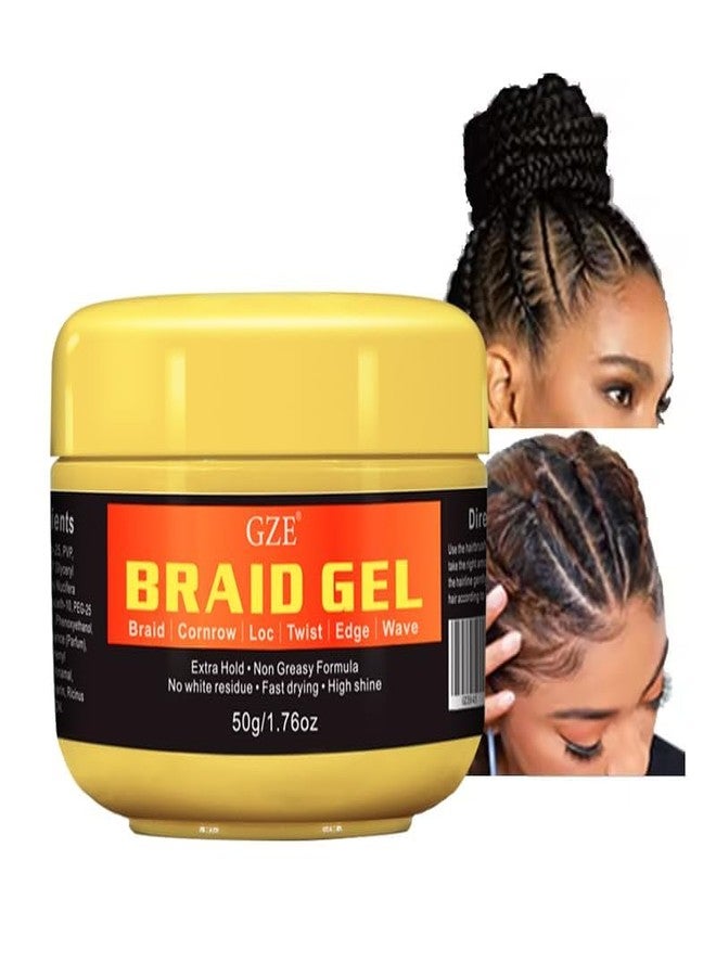 Vemofoper GZE Black Castor Oil Edge Gel Extra Hold Braid, Loc, Twist - Tames Frizz & Controls Edges for Women 4c Hair (50g) - Image 1
