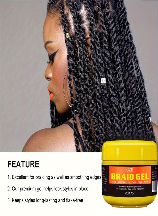 Vemofoper GZE Black Castor Oil Edge Gel Extra Hold Braid, Loc, Twist - Tames Frizz & Controls Edges for Women 4c Hair (50g) - Image 3