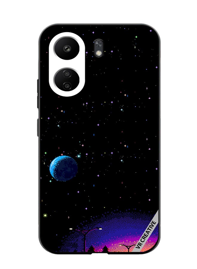 VR CREATIVE Protective Case Cover For Xiaomi Redmi 13C 8-Bit Pixel Galaxy Design Multicolour - Image 1