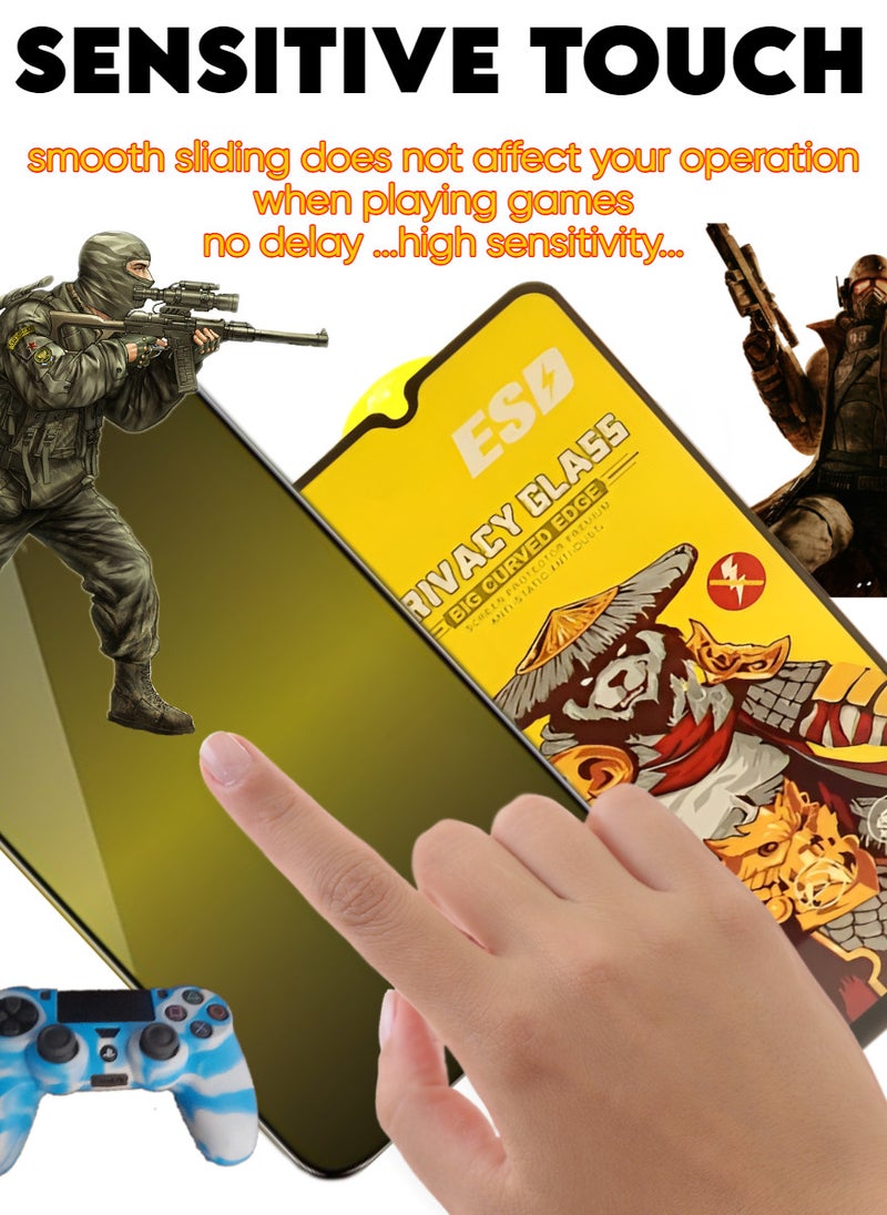 ESD Tempered Dustproof Privacy Glass Screen Protector Compatible For Samsung Galaxy M21 - Image 3