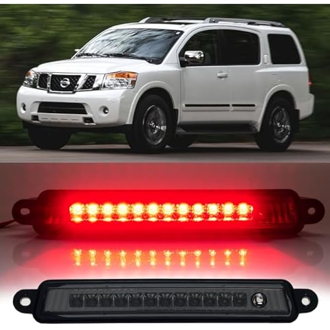 Cxdar Third 3Rd Brake Light Led For 20042015 Nissan Armada High Mount Rear Brake Lights Assembly For 20042010 Infiniti Qx56 Waterproof Center Cab Lamp Stop Light - Image 1