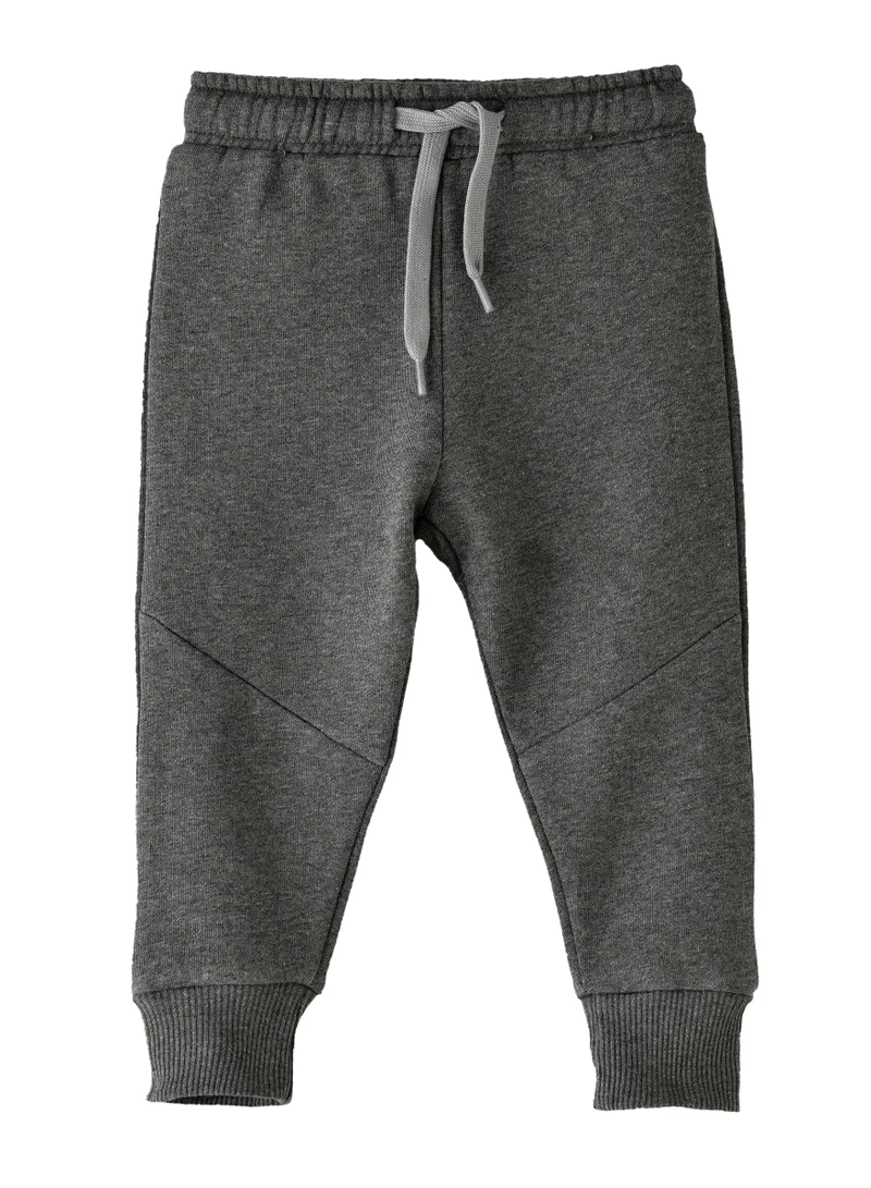 JAM Boys' Charcoal Grey Elastic Waist Joggers with Drawstring