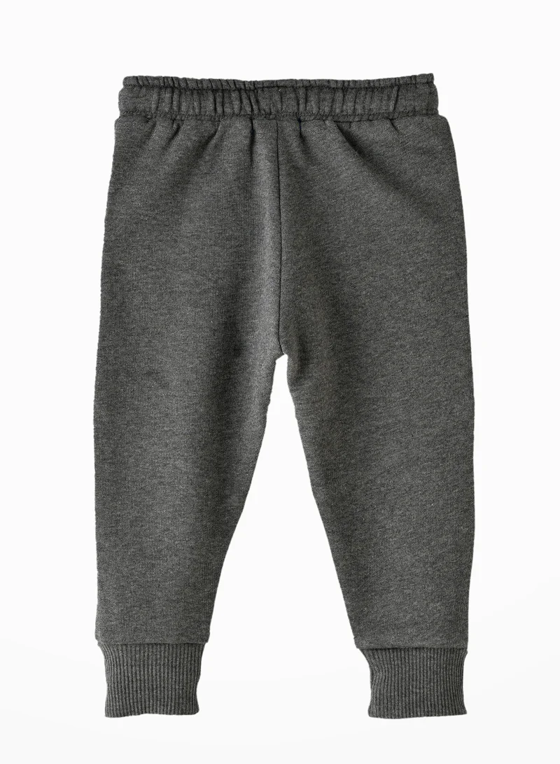 JAM Boys' Charcoal Grey Elastic Waist Joggers with Drawstring