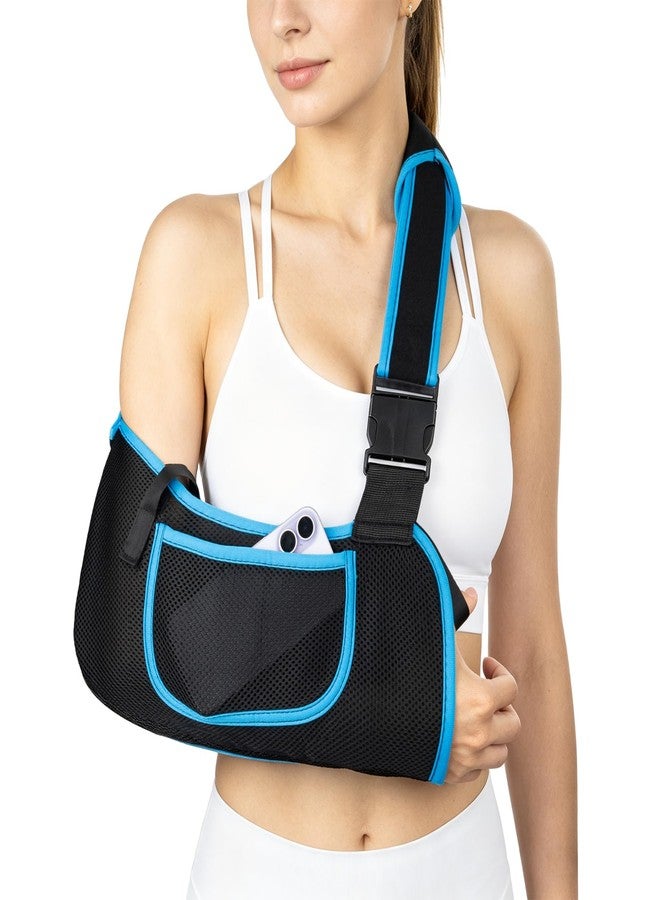 VOPHIA Arm Sling Shoulder Immobilizer for Men & Women - Lightweight Breathable Rotator Cuff Support Brace with Pocket, Fits Left & Right Arms, Ideal for Wrist & Elbow Injuries (Black, Medium) - Image 1