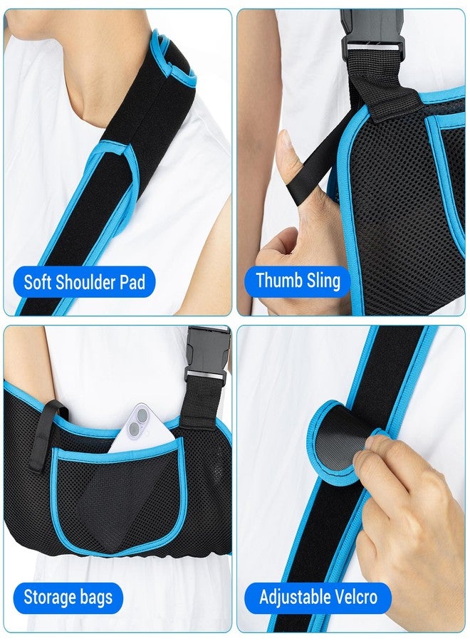 VOPHIA Arm Sling Shoulder Immobilizer for Men & Women - Lightweight Breathable Rotator Cuff Support Brace with Pocket, Fits Left & Right Arms, Ideal for Wrist & Elbow Injuries (Black, Medium) - Image 4