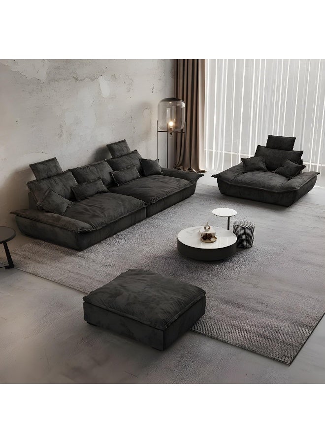 Comfynest Comfynest Loose Back Contemporary Sofa In Dark Gray With Pillow Top Arm  - Image 3