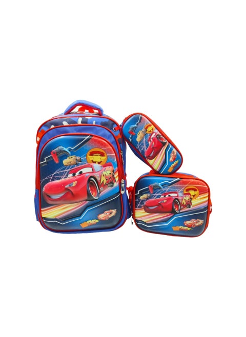 Kids Cartoon Backpack With Pencil Case McQueen-Sky Blue