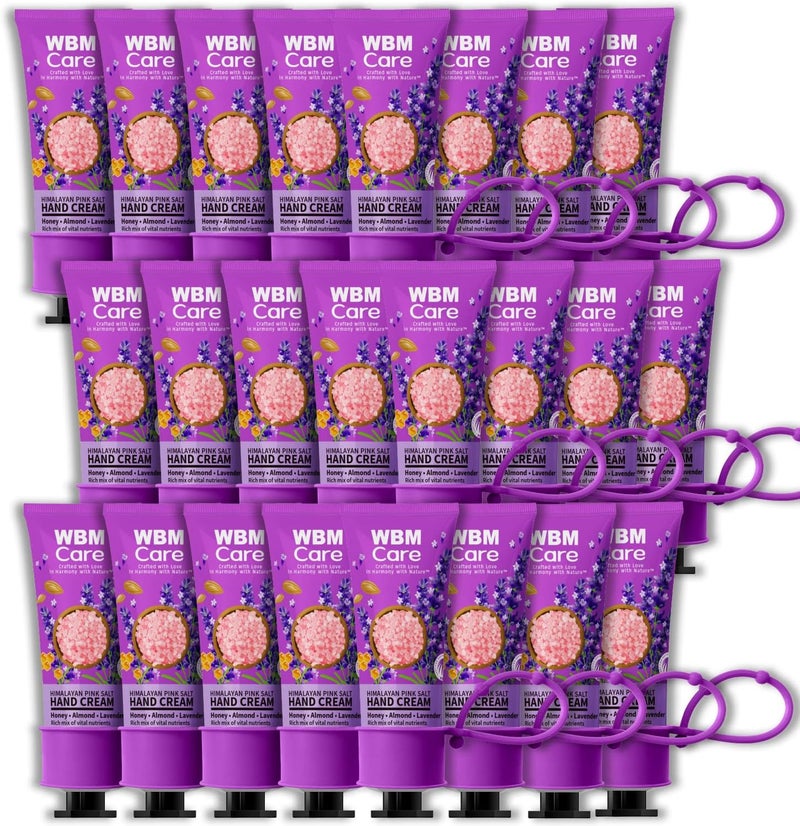 WBM Care Skin Moisturizer Enrich with Natural Himalayan Pink Salt Honey Almond Lavender Protects and Nourishes Hand Cream Pack of 24 30g1oz each