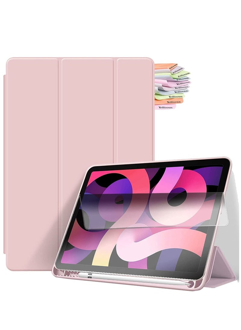 Case for New iPad Air 5th Generation (2022)/iPad Air 4th Generation (2020) 10.9 Inch, with Screen Protector and Auto Wake/Sleep Cover, Pink - Image 1