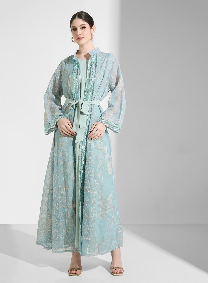 خزانة عباية بياقة شال مفتوحة - Image 1