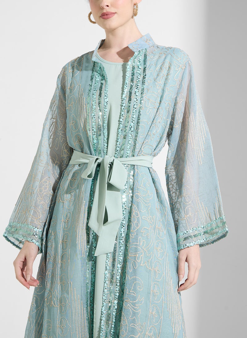 خزانة عباية بياقة شال مفتوحة - Image 3