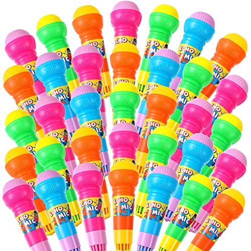 Woanger 30 Pcs Echo Microphone Fun Voice Amplifying Microphone Multicolored Retro Battery Free Speech Therapy Toys Lightweight Echo Mic for Singing Music Birthday BBQ Party Supply 75 x 22 Inch - Image 1