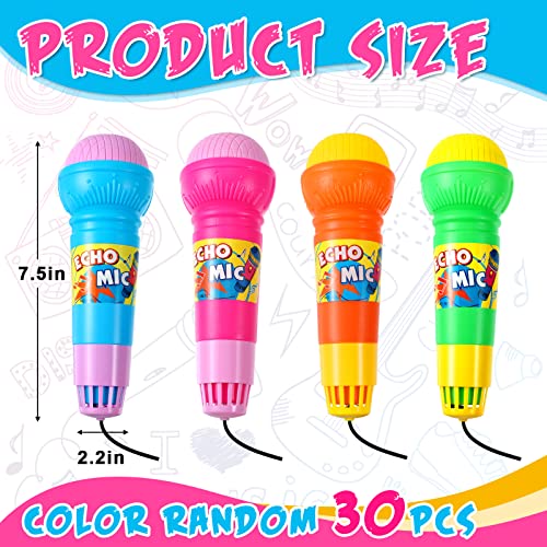 Woanger 30 Pcs Echo Microphone Fun Voice Amplifying Microphone Multicolored Retro Battery Free Speech Therapy Toys Lightweight Echo Mic for Singing Music Birthday BBQ Party Supply 75 x 22 Inch - Image 5