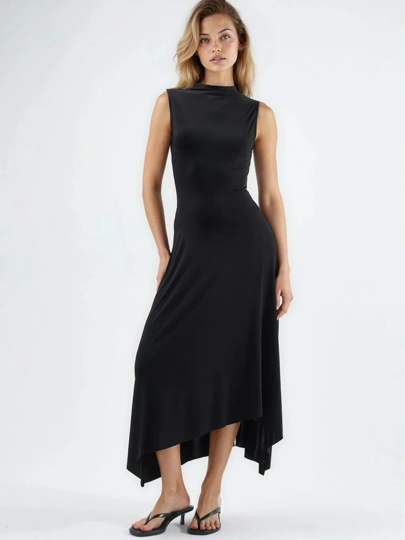 هيكاب Asymmetric Midi Sandy Dress