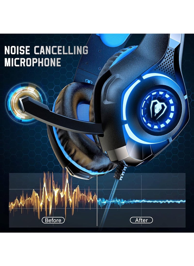 Generic - 7.1 Gaming Headset for PC, Computer Gaming Headphones with Noise Cancelling Mic/Microphone, PC Gaming Headset with LED Lights for PC, PS4/PS5 Console, Laptop - Image 1