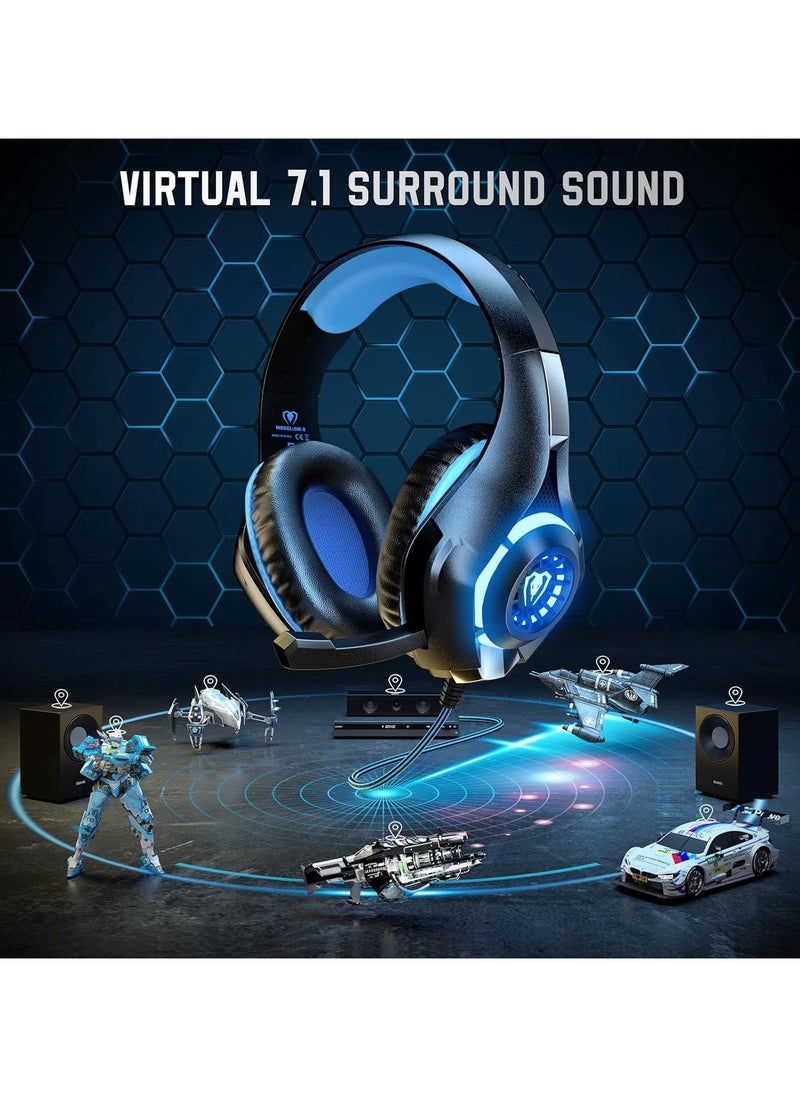 Generic - 7.1 Gaming Headset for PC, Computer Gaming Headphones with Noise Cancelling Mic/Microphone, PC Gaming Headset with LED Lights for PC, PS4/PS5 Console, Laptop - Image 1