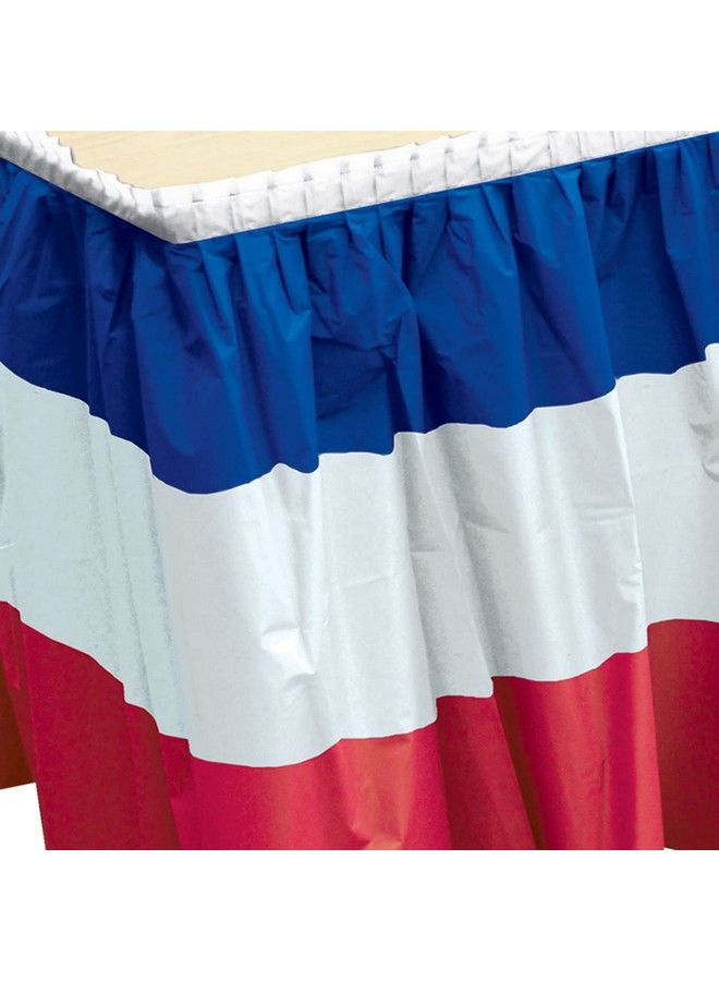 Beistle Patriotic Table Skirting 29" X 14Red/White/Blue - Image 4