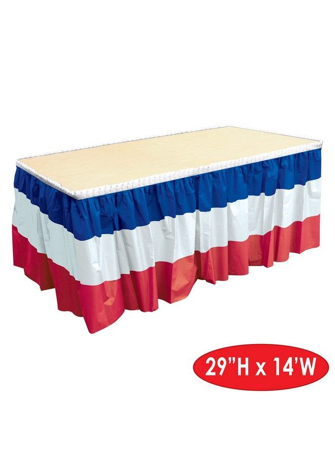 Beistle Patriotic Table Skirting 29" X 14Red/White/Blue - Image 3