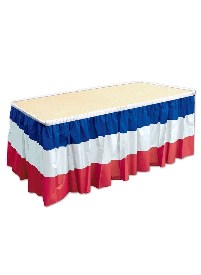 Beistle Patriotic Table Skirting 29" X 14Red/White/Blue - Image 2